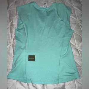 Lululemon Cap Sleeve Hiking Tank in a light blue color.